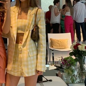 Camila Cohelo 3 piece mini short, crop top and blazer set!! Only used once